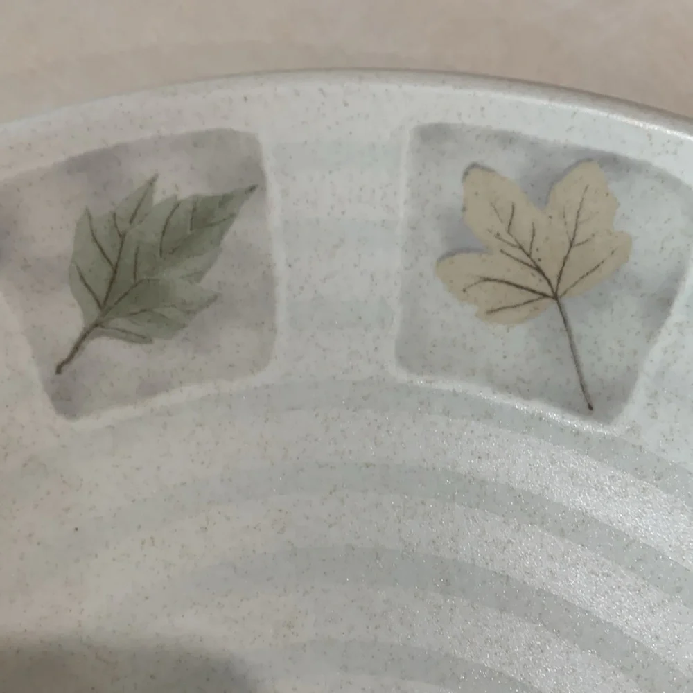 Mikasa Woodland High Fired Leaf Pattern Dinner Plates. Set of 2.